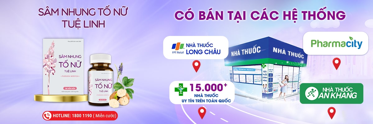 Sâm nhung tố nữ Tuệ Linh có bán trên hệ thống nhà thuốc Long Châu, An Khang, Pharmacity và hơn 15.000 nhà thuốc uy tín trên toàn quốc